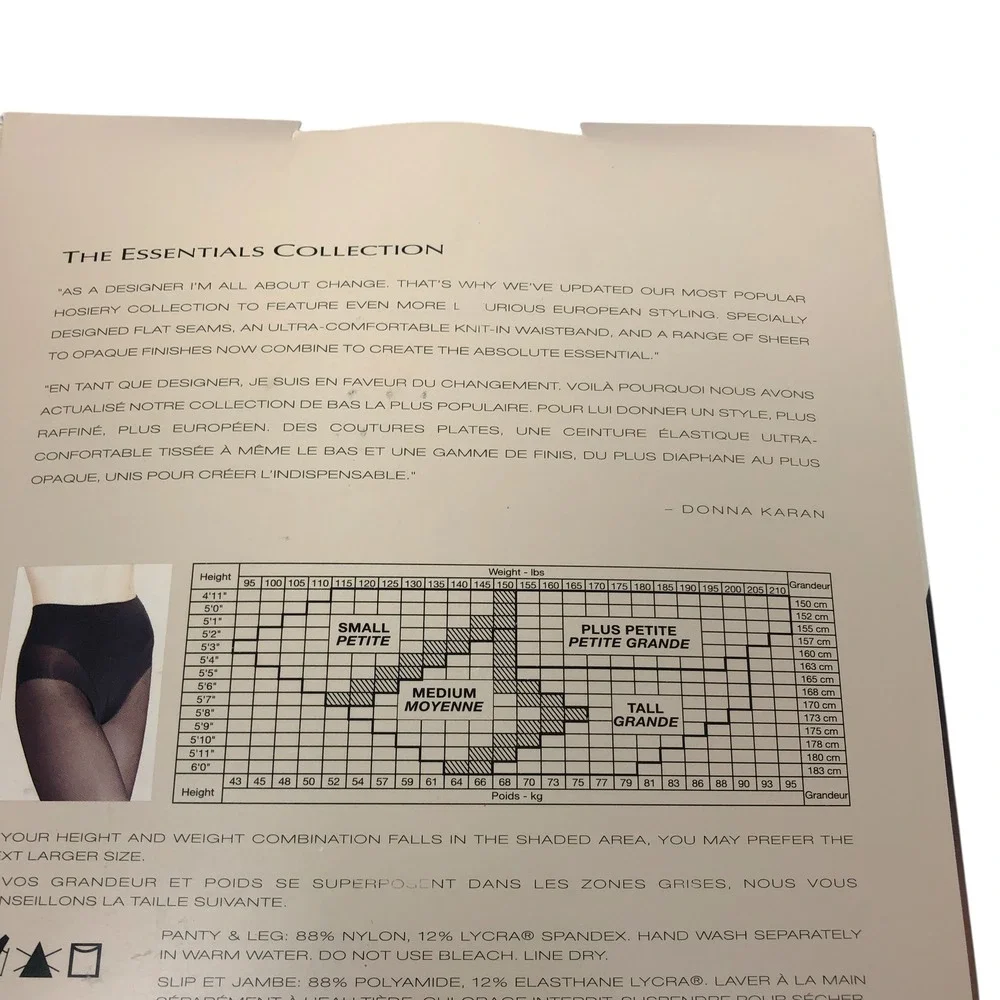 Donna Karan Signature Sheer Control Top Tights Pantyhose Medium Teak Style OA031